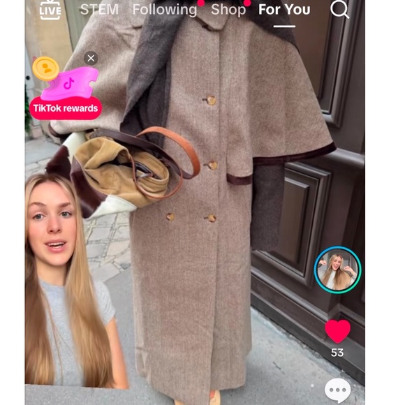 The vintage cape coat shoulder detail trending winter 2024 rust color overcoat - Picture 8 of 17